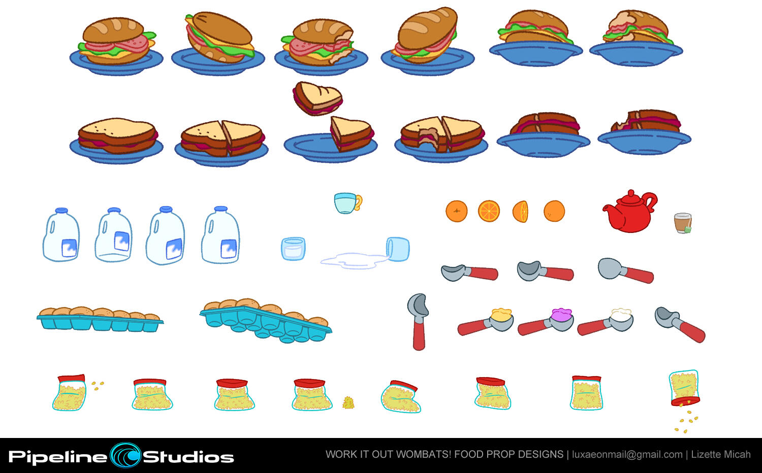 Work it Out Wombats! Food Prop Designs