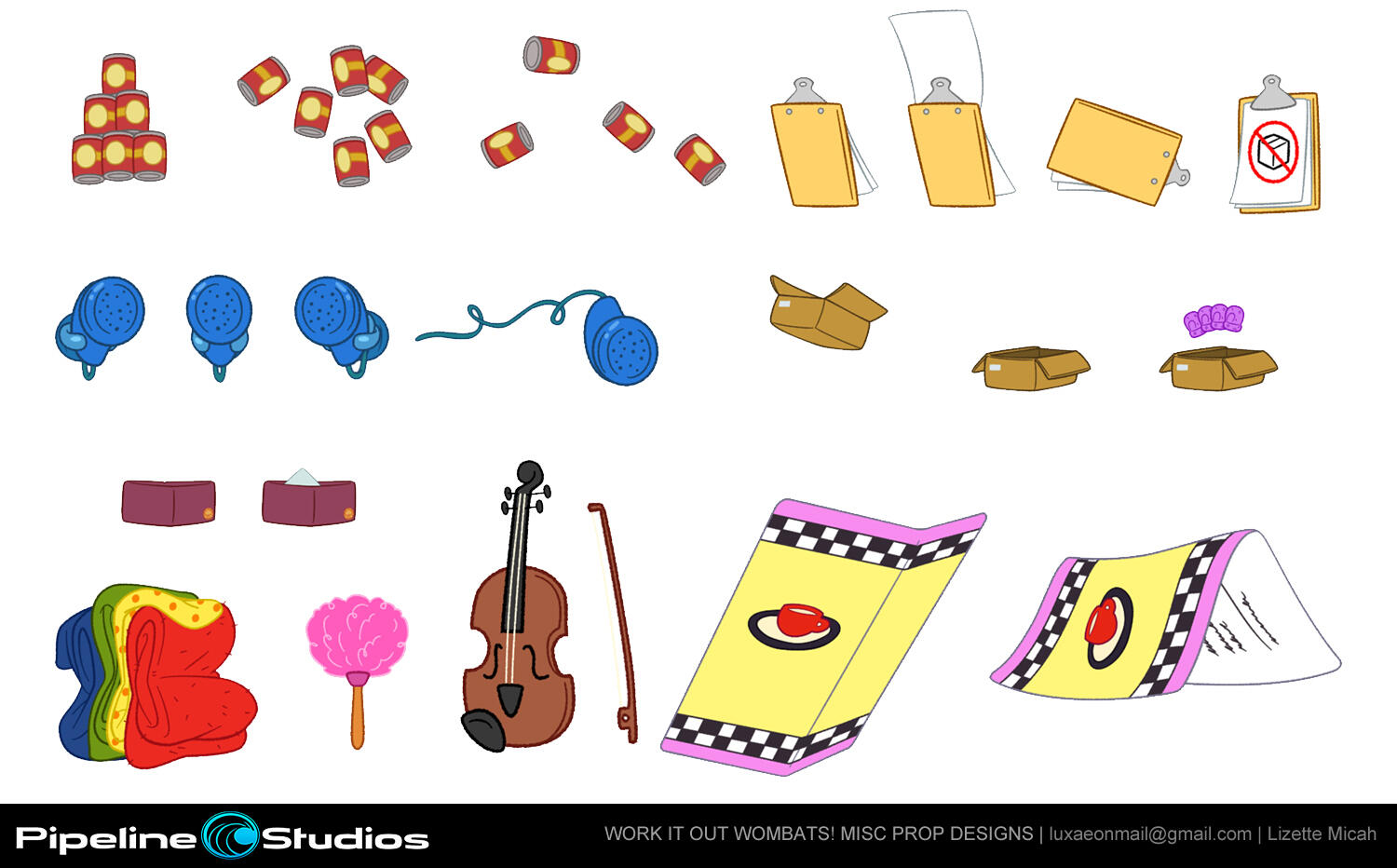 Work it Out Wombats! Misc Prop Designs